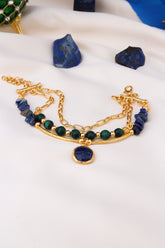 Bracciale con lapislazzuli e malachite